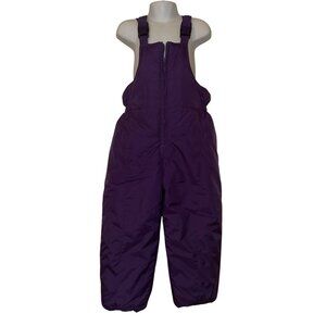 London Fog Toddler Girls Snow Bibs L 4T Purple Adjustable Straps Winter